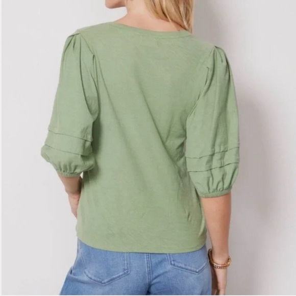 Nation LTD Nigella Tee - Sage Green, Pima Cotton - Picture 3 of 9